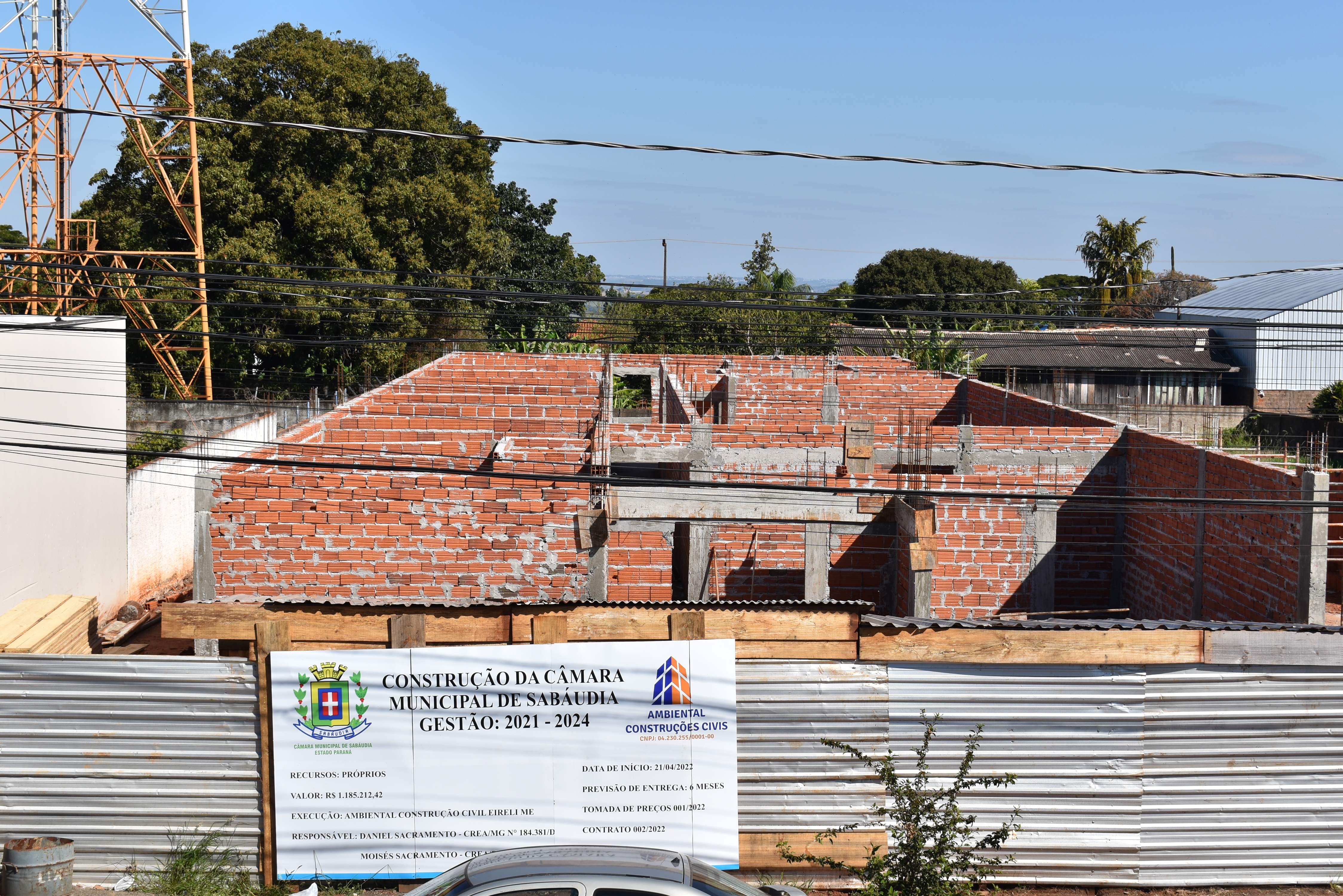 Construção da nova sede da Câmara Municipal de Sabáudia